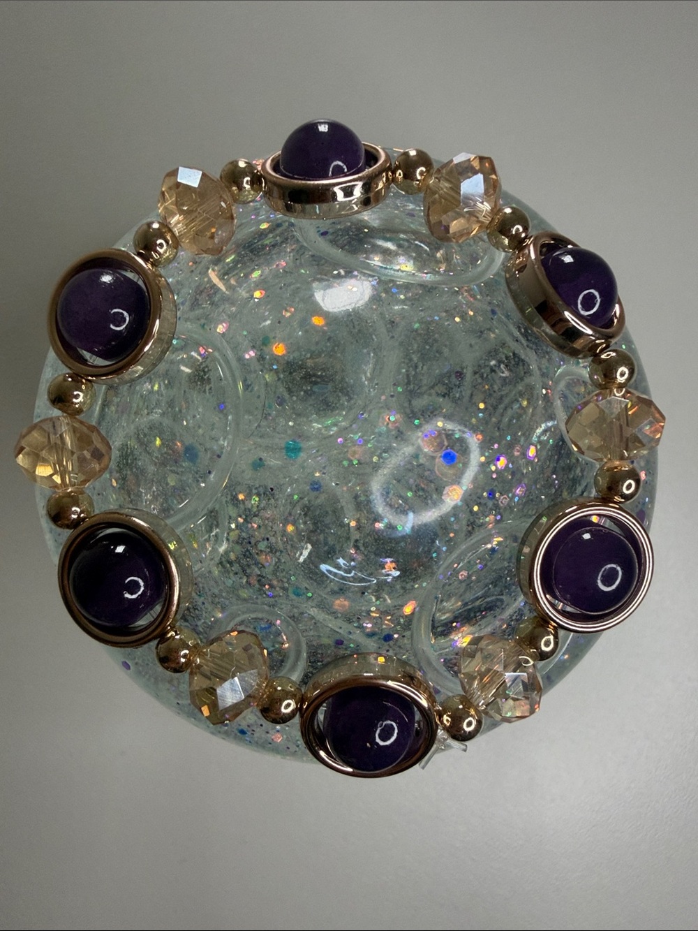 Purple Bead Stretch Bracelet